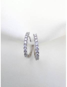 Amelia: Pendientes Aros de Diamantes en Oro Blanco 18k · Marga Mira