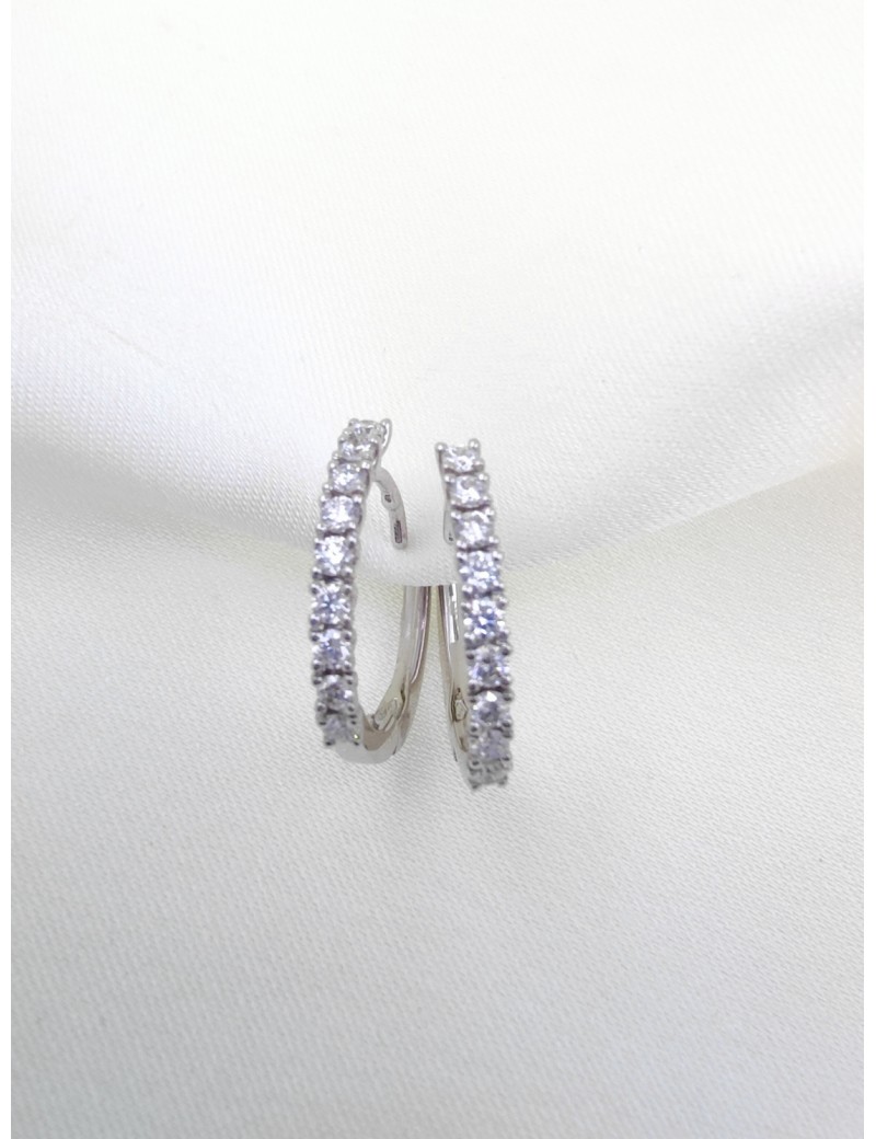 Amelia: Pendientes Aros de Diamantes en Oro Blanco 18k · Marga Mira