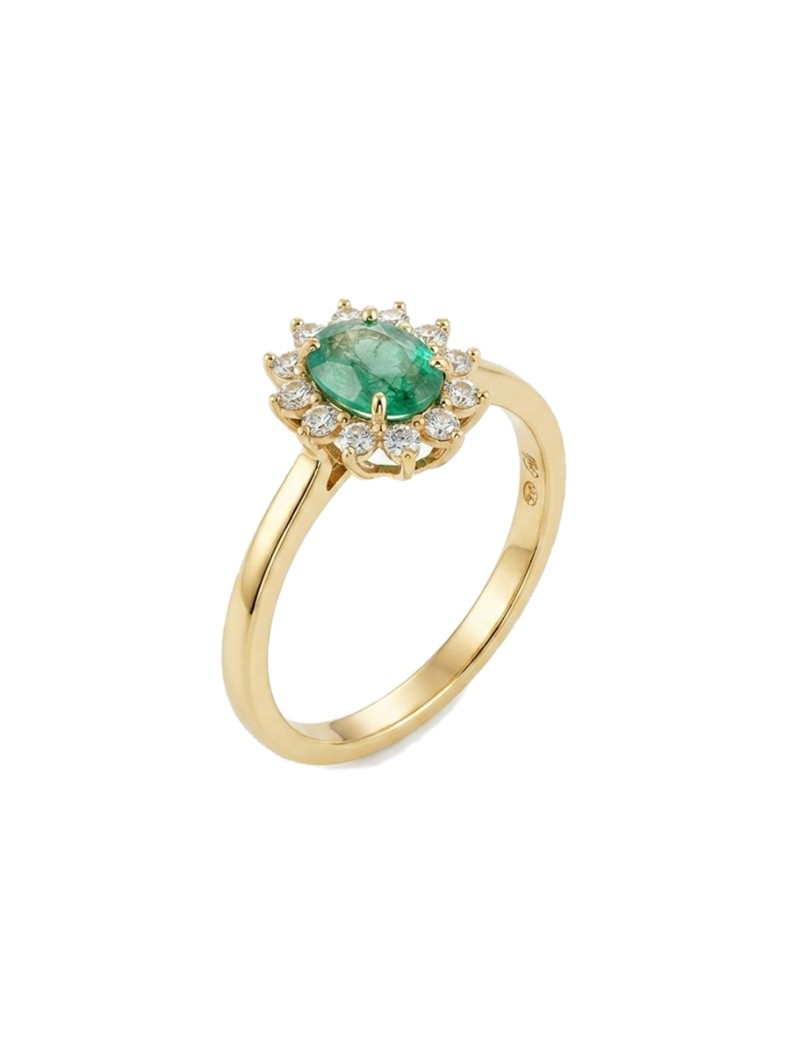 Victoria: Anillo Esmeralda Oval 0.33ct | Oro Amarillo 18k · Marga Mira