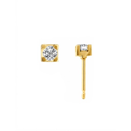 Bibiana: Pendientes Dormilonas de Diamantes Oro Amarillo 18k