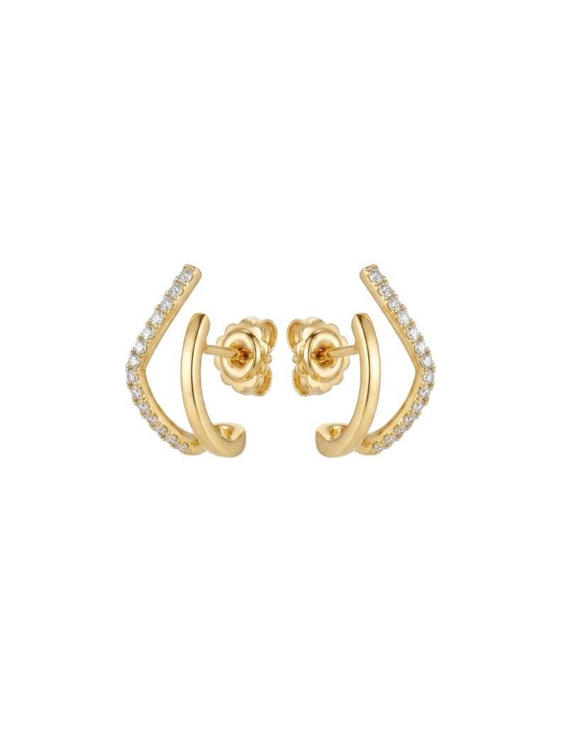 Johana: Pendientes con Diamantes en Oro Amarillo 18k · Marga Mira
