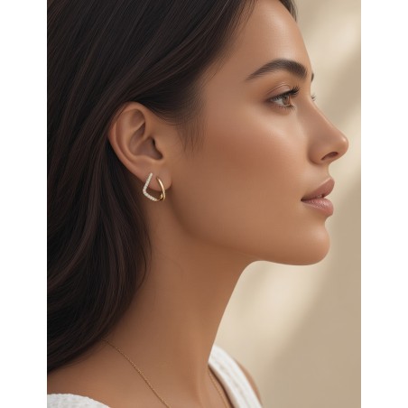 Johana: Pendientes con Diamantes en Oro Amarillo 18k · Marga Mira