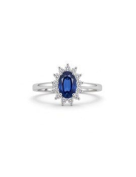 Victoria: Anillo de Diamantes y Zafiro | Oro Blanco 18k · Marga Mira