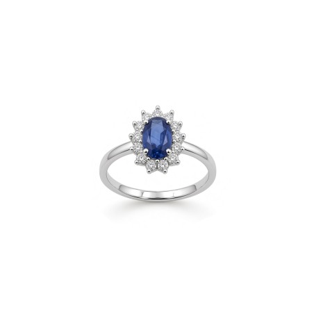 Victoria: Anillo de Diamantes y Zafiro | Oro Blanco 18k · Marga Mira
