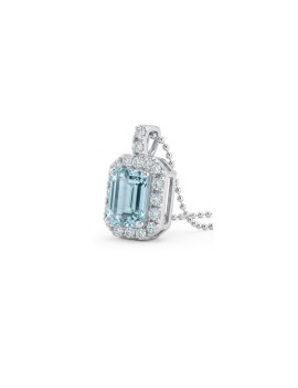 Rania Colgante Aguamarina y Diamantes en Oro Blanco 18k · Marga Mira