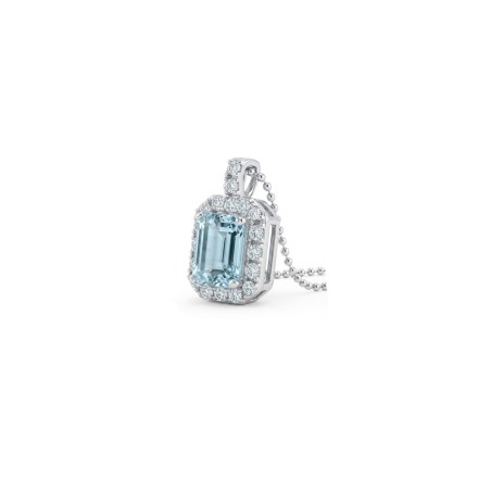 Rania Colgante Aguamarina y Diamantes en Oro Blanco 18k · Marga Mira