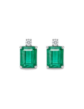 Ankara: Pendientes Esmeraldas y Diamantes en Oro 18k · Marga Mira