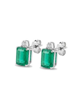 Ankara: Pendientes Esmeraldas y Diamantes en Oro 18k · Marga Mira