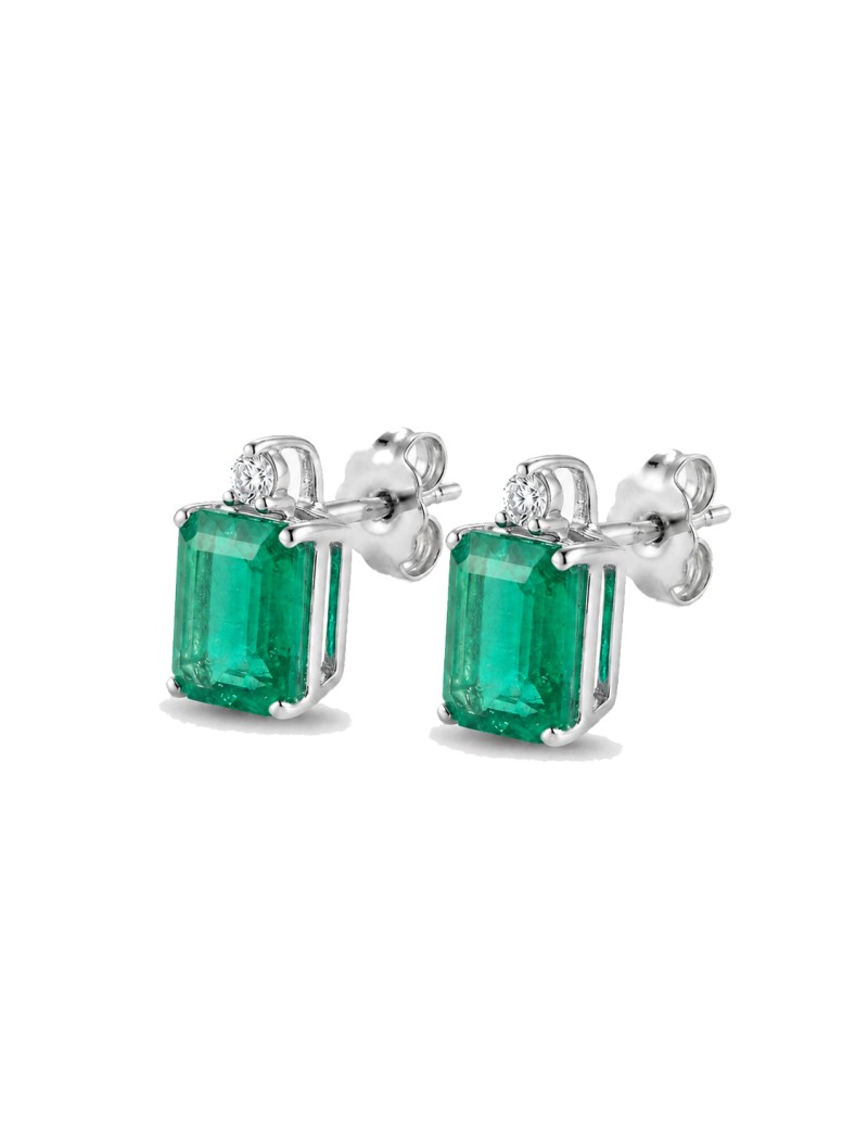 Ankara: Pendientes Esmeraldas y Diamantes en Oro 18k · Marga Mira