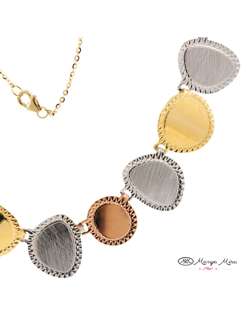 Gargantilla oro 18kilates tricolor para comprar online