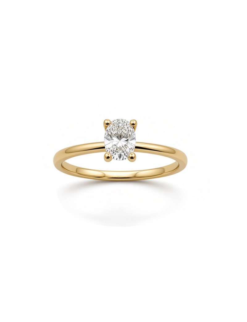Carol: Anillo de Diamante Talla Oval | Oro Amarillo 18k · Marga Mira