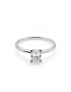 Carol: Anillo de Diamante Talla Oval | Oro Blanco 18k · Marga Mira