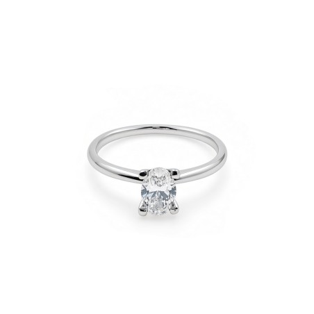Carol: Anillo de Diamante Talla Oval | Oro Blanco 18k · Marga Mira