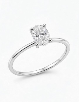 Carol: Anillo de Diamante Talla Oval | Oro Blanco 18k · Marga Mira