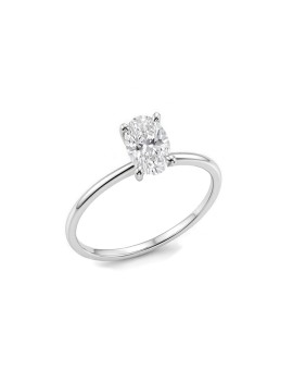 Carol: Anillo de Diamante Talla Oval | Oro Blanco 18k · Marga Mira