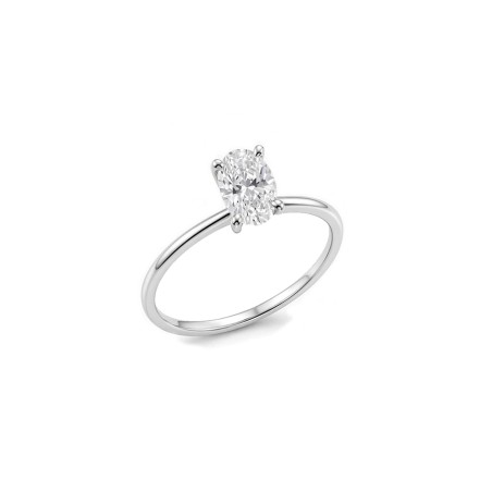 Carol: Anillo de Diamante Talla Oval | Oro Blanco 18k · Marga Mira