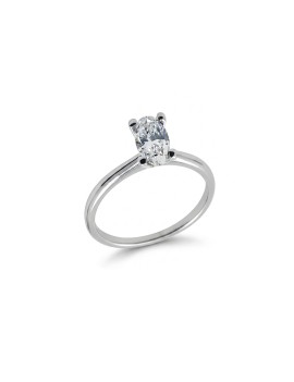 Carol: Anillo de Diamante Talla Oval | Oro Blanco 18k · Marga Mira