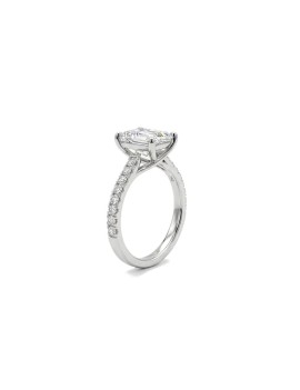 Erika: Anillo Diamante Talla Esmeralda Oro Blanco 18k | Marga Mira
