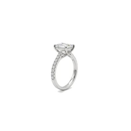 Erika: Anillo Diamante Talla Esmeralda Oro Blanco 18k | Marga Mira