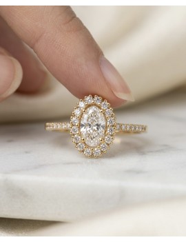 Rania Anillo Diamante Oval GIA | Oro Amarillo 18k IF-VS · Marga Mira