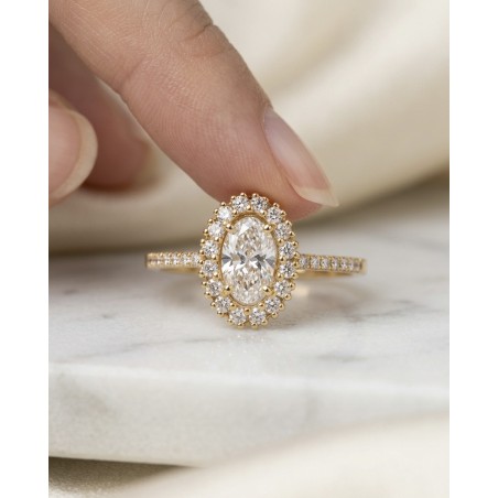 Rania Anillo Diamante Oval GIA | Oro Amarillo 18k IF-VS · Marga Mira