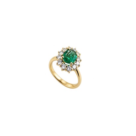 Victoria: Anillo de Esmeralda 6x8mm · Diamantes · Oro Amarillo 18k