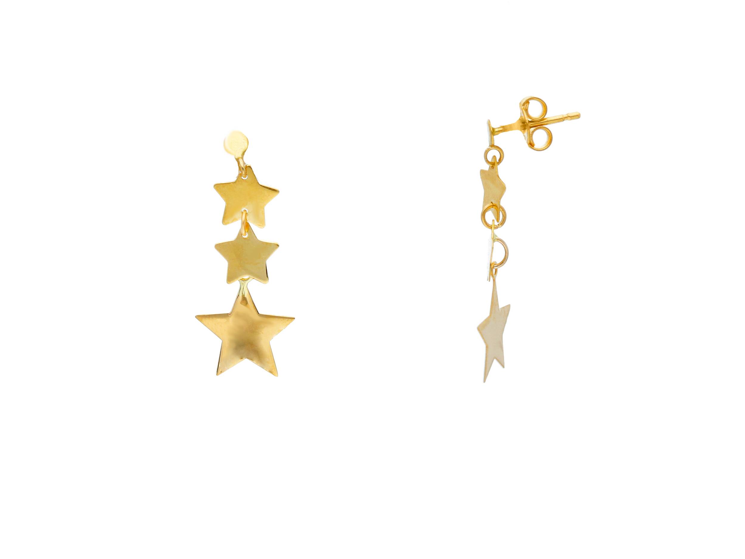 pendientes estrella largos - pendientes de mujer con estrellas - joyeria marga mira