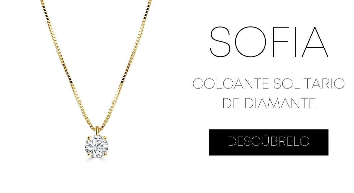collar mujer solitario diamante - diamond solitaire necklace - joyeria marga mira