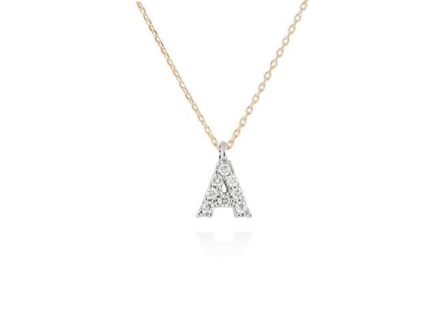 Collar letra a diamante - gargantilla inicial A oro diamante -  mejores joyerias online españa - joyeria marga mira