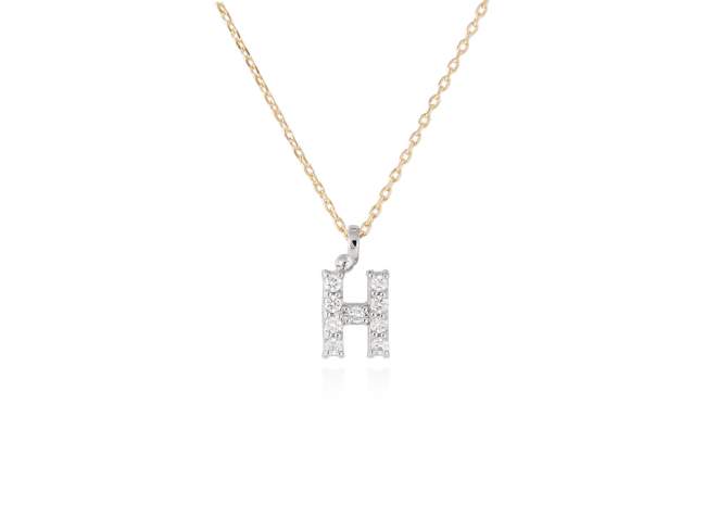 collar letra H diamantes - collar mujer inicial H oro diamantes - mejores joyerias online - joyeria marga mira