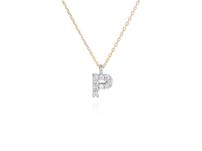 collar letra P diamantes - collar mujer inicial P oro diamantes - mejores joyerias online - joyeria marga mira