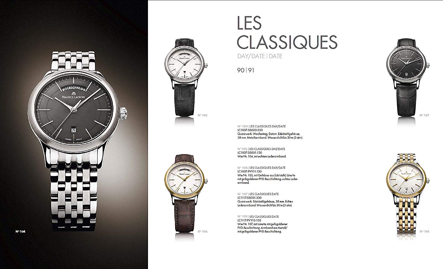 Reloj Maurice Lacroix Les Classiques LC1007-SS002-330 - reloj hombre acero inoxidable - relojes de hombres