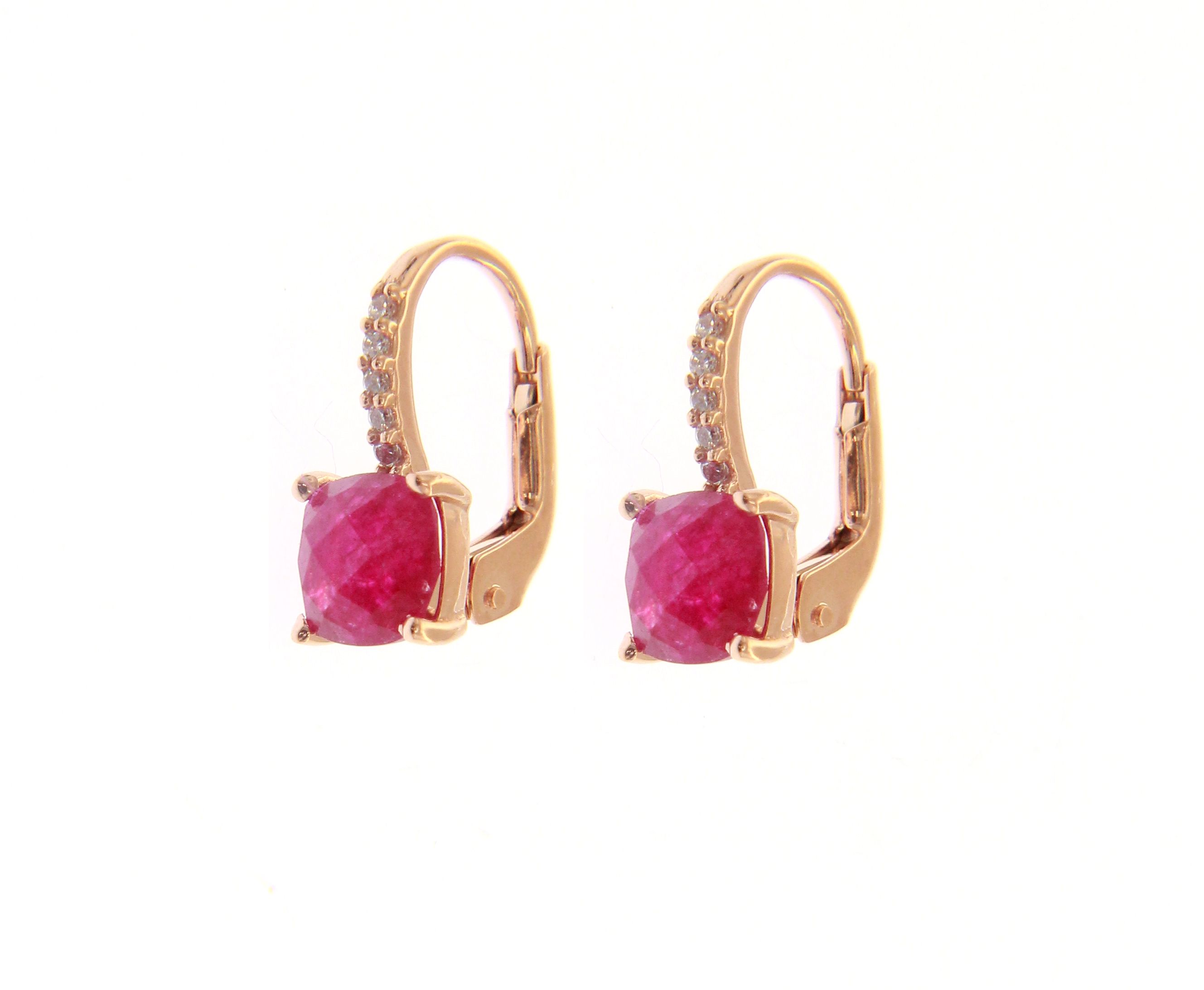 pendientes mujer oro rubies - aretes mujer piedras rojas - gold earrings to buy online - joyeria marga mira
