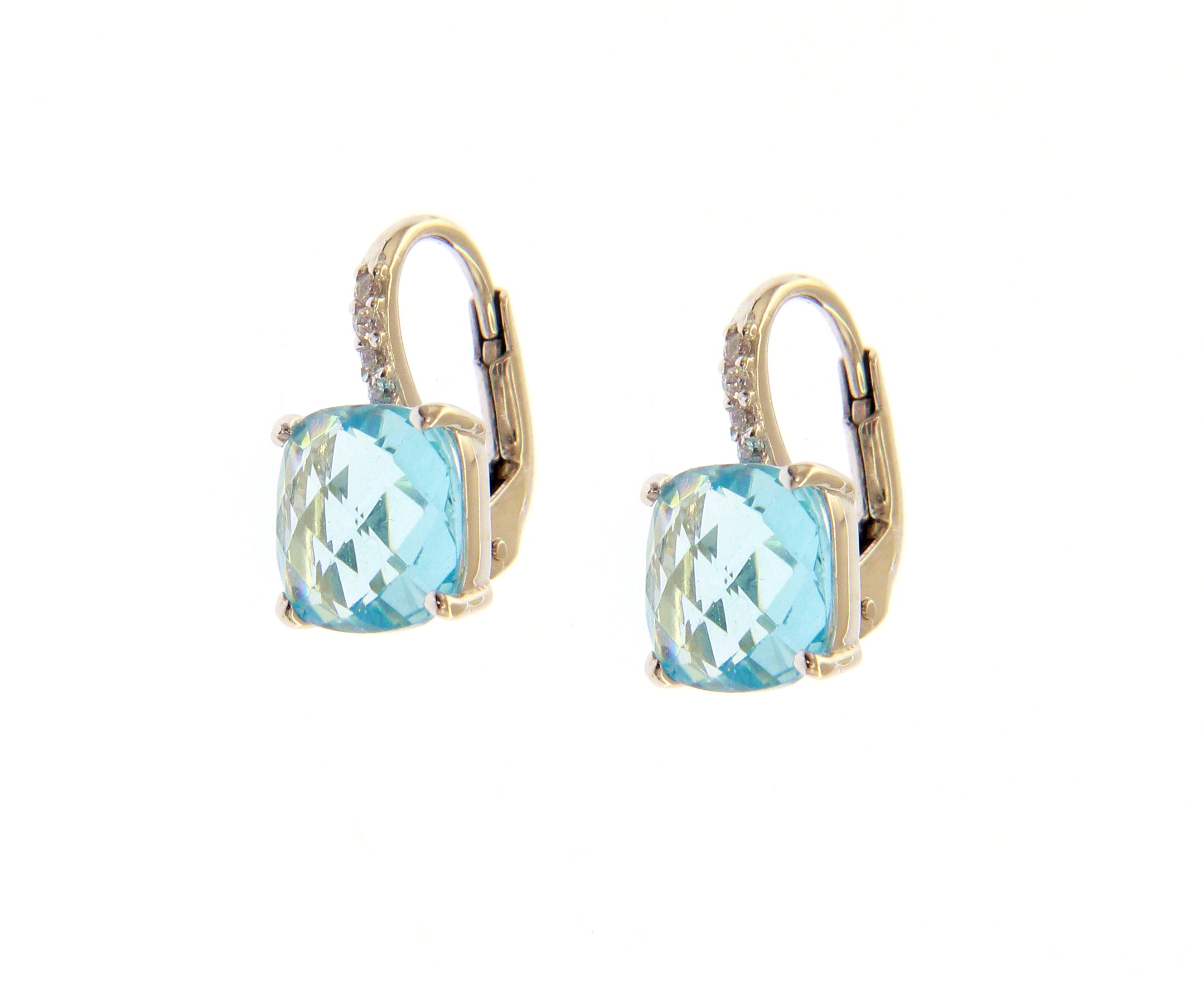 pendientes mujer oro topacio azul - aretes mujer piedras azules - gold earrings to buy online - joyeria marga mira