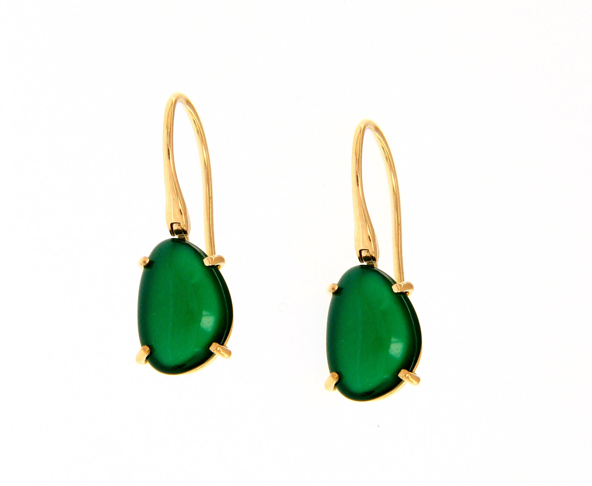 pendientes mujer oro agatas verdes - aretes mujer piedras verdes - gold earrings to buy online - joyeria marga mira