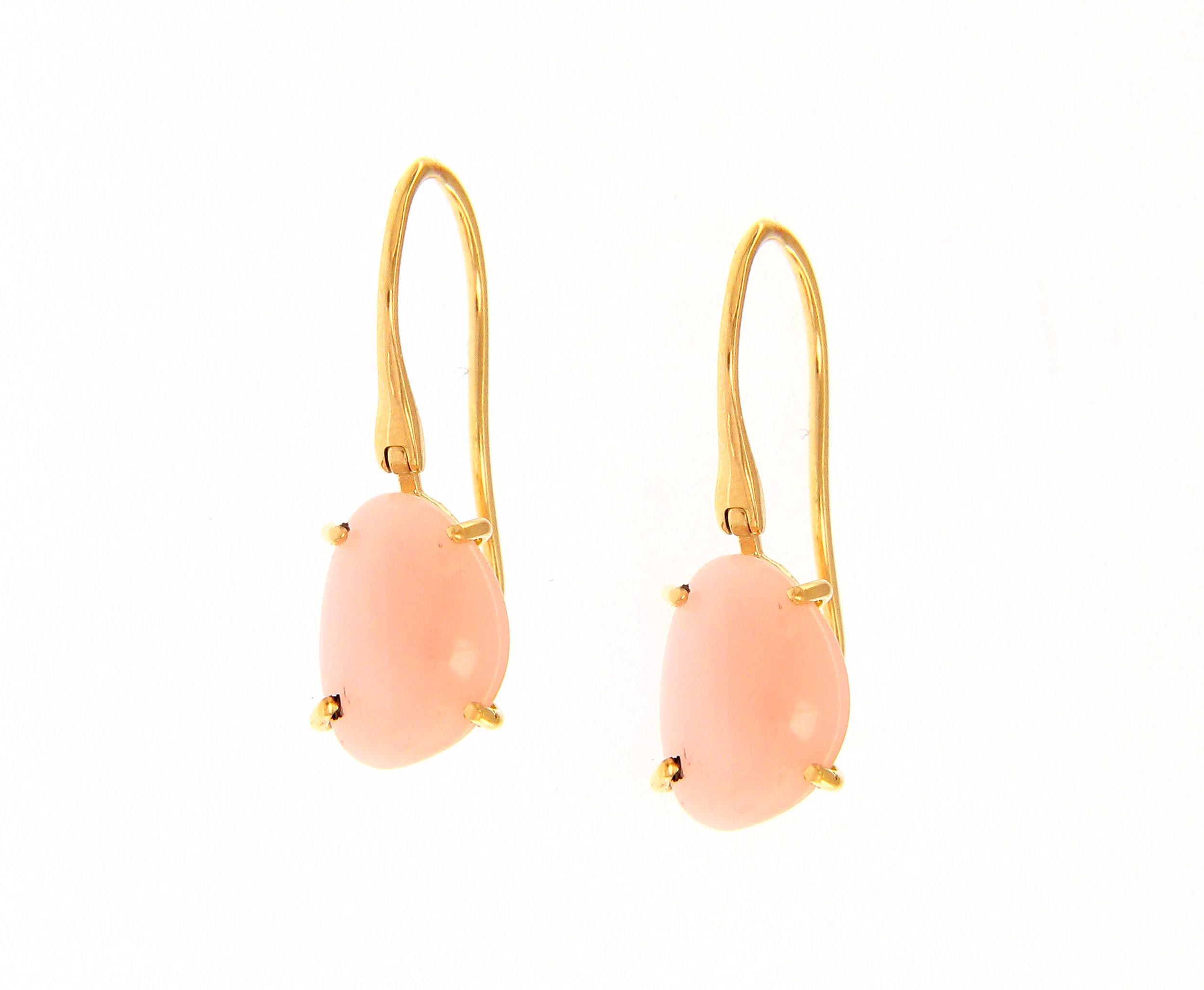 pendientes oro opalo rosa - aretes mujer piedras rosadas - gold earrings to buy online - joyeria marga mira