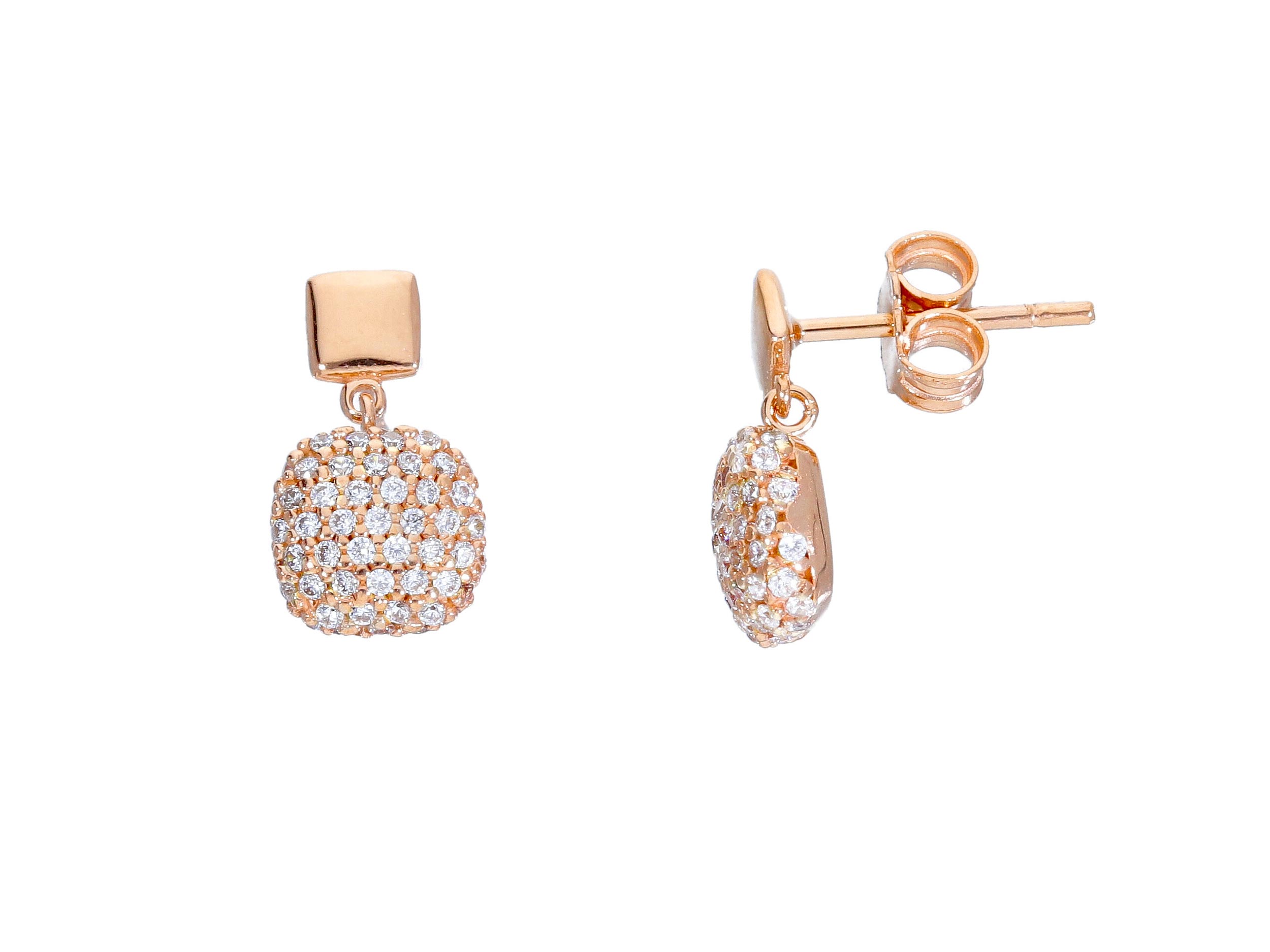 pendientes mujer oro circonitas - aretes mujer cuadrados - gold earrings to buy online - joyeria marga mira