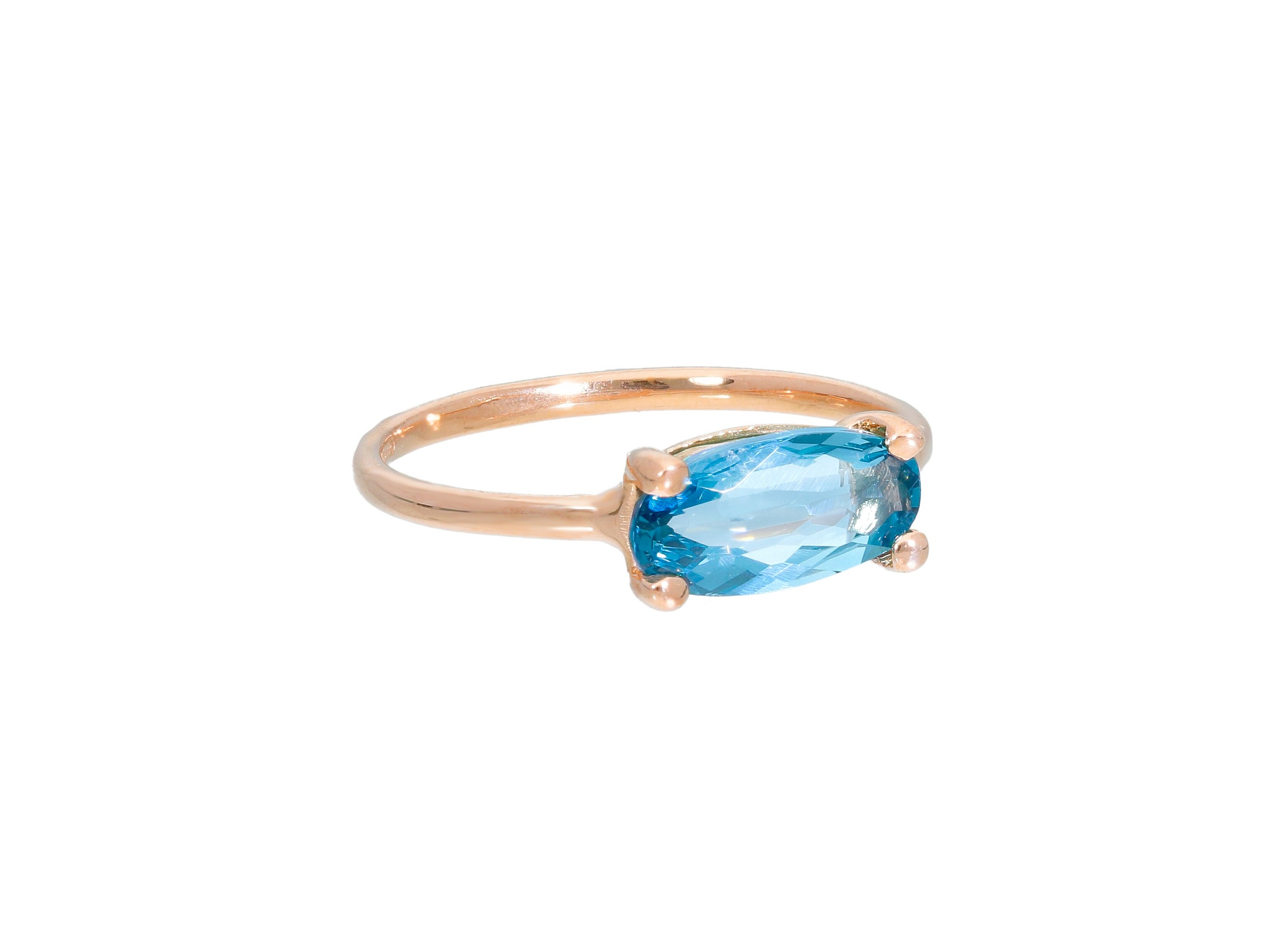 anillo mujer oro 18k  piedra azul - sortija oro piedras azules - gold ring to buy online - joyeria marga mira