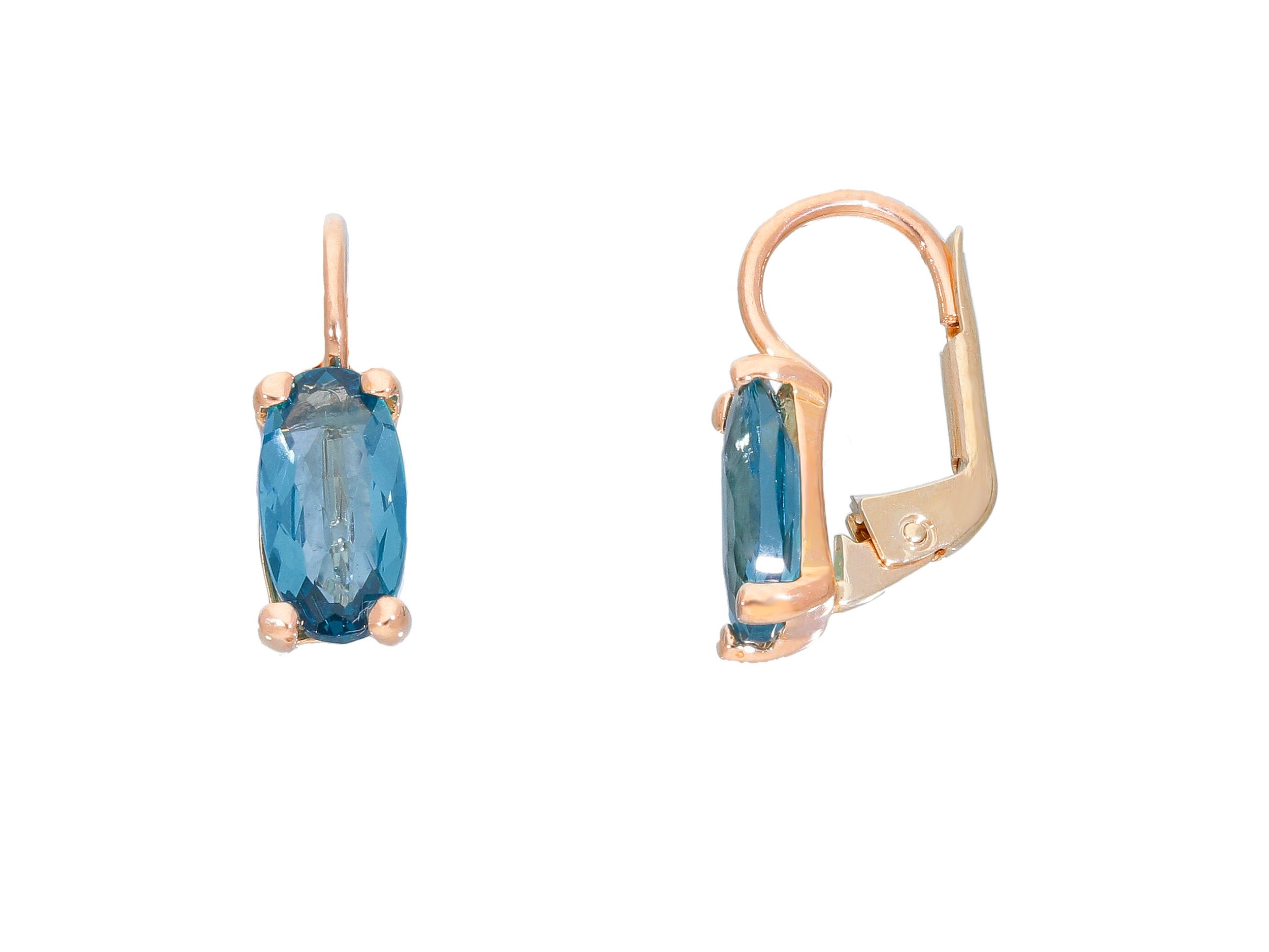 pendientes oro topazios azules - aretes mujer azules - gold earrings to buy online - joyeria marga mira