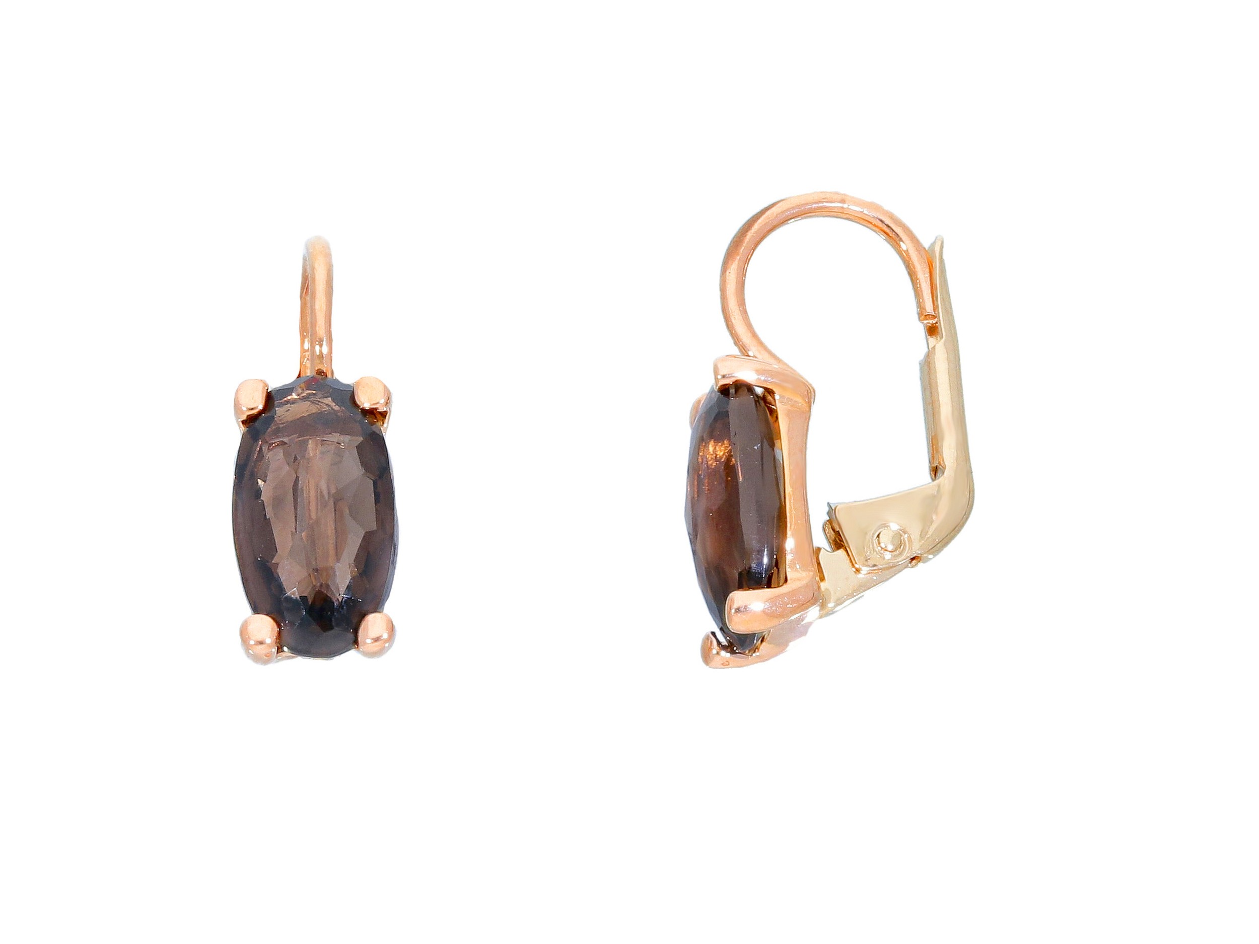 pendientes oro cuarzo fume - aretes mujer piedras marrones - gold earrings to buy online - joyeria marga mira
