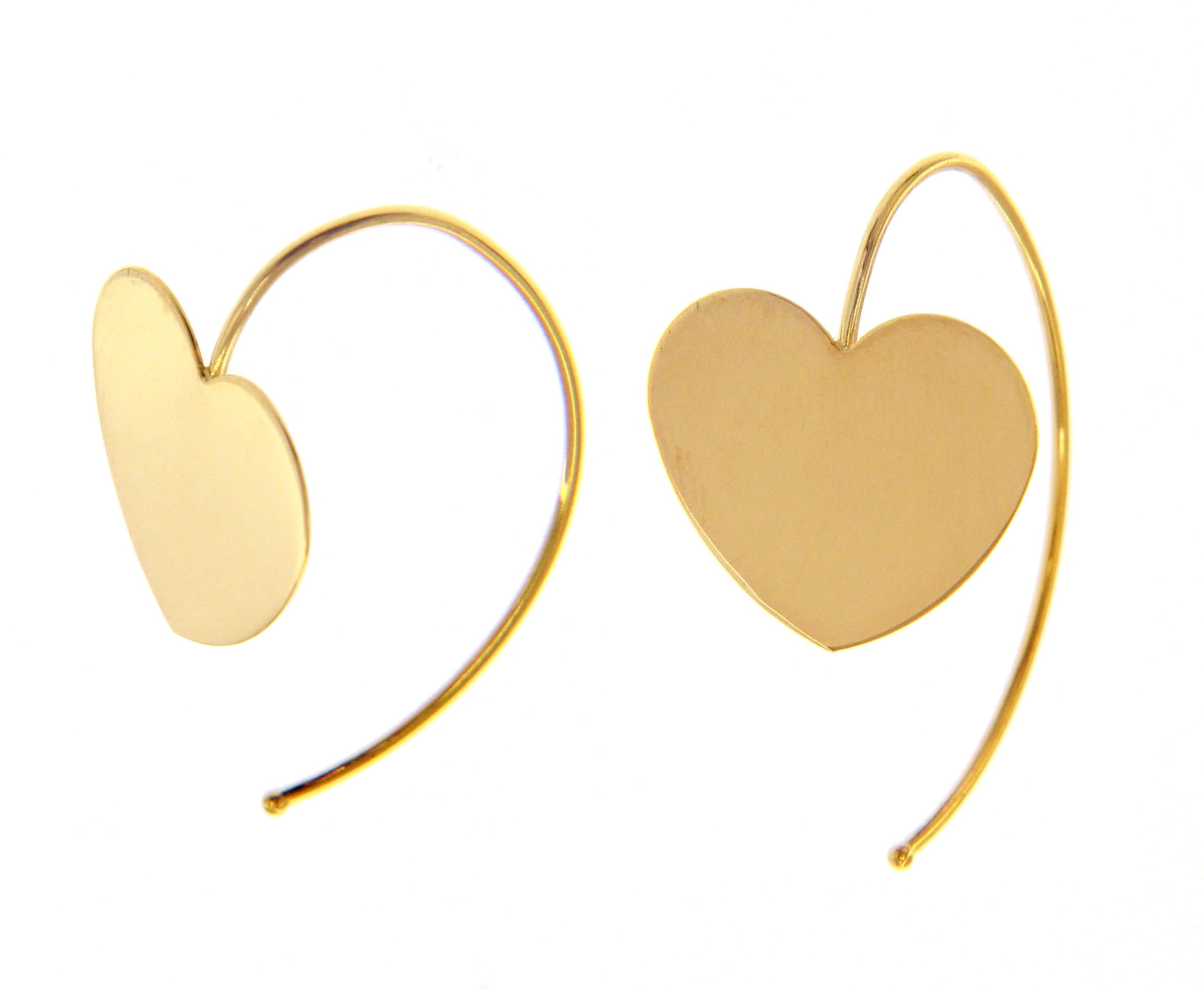 pendientes de gancho corazones - aretes mujer originales - gold earrings to buy online - joyeria marga mira