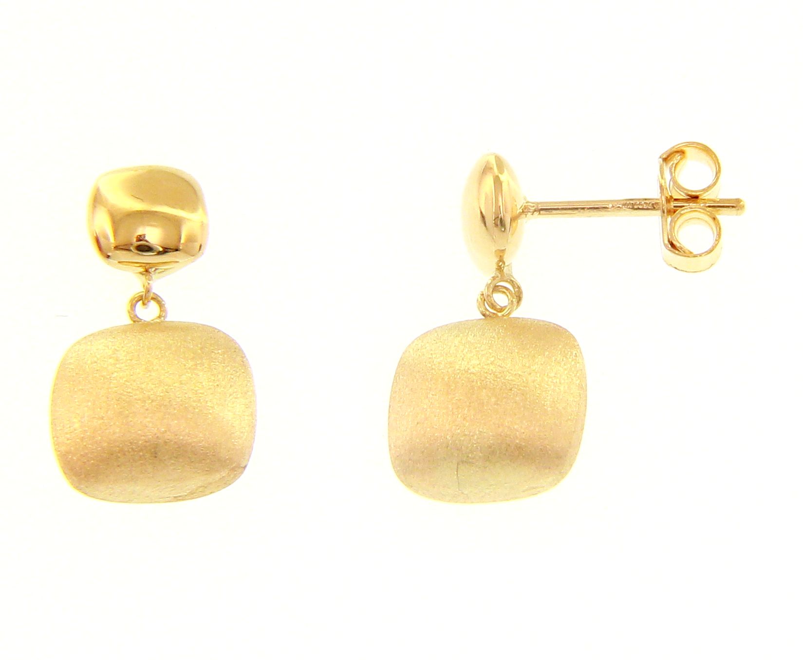 pendientes colgantes cuadrados - aretes mujer originales - gold earrings to buy online - joyeria marga mira