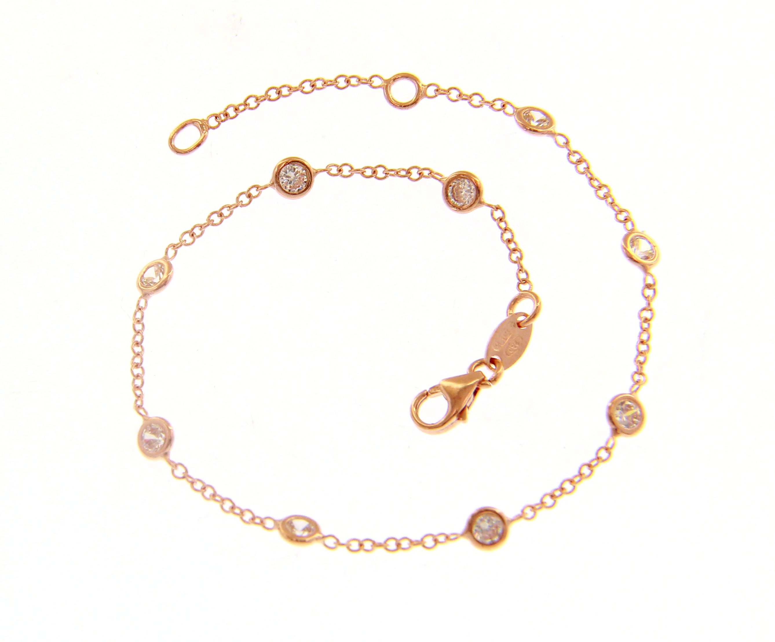 pulsera mujer oro rosa circonitas - brazalete oro mujer para comprar en joyeria online - mejores joyerias online españa - joyeria marga mira