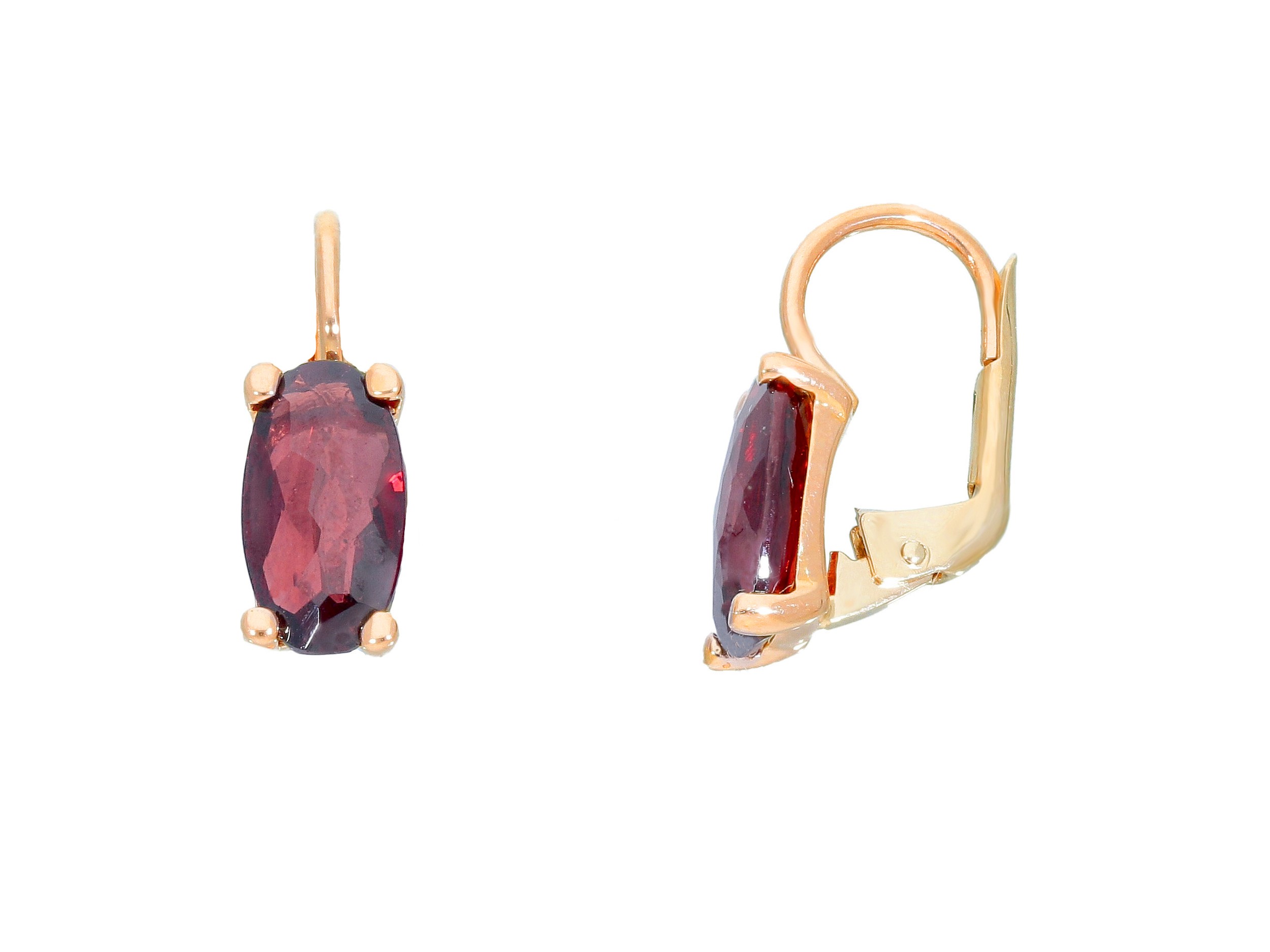 pendientes oro granates - aretes mujer rojos - gold earrings to buy online - joyeria marga mira