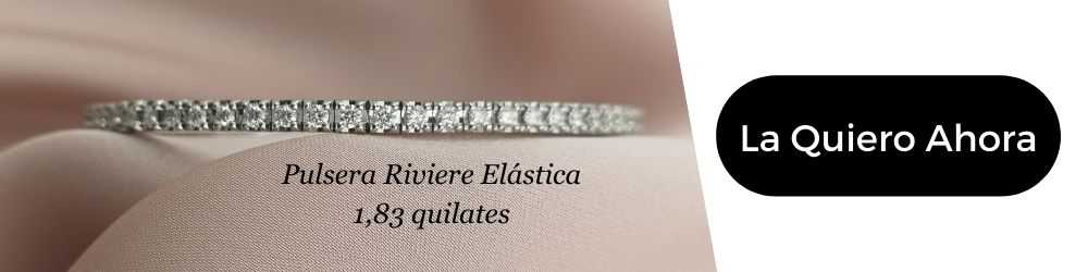 pulsera riviere elastica diamantes - brazalete elastico rivere brillantes - joyeria marga mira