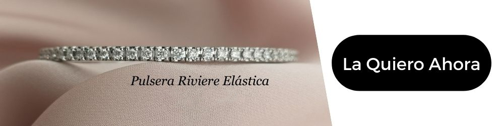 pulsera riviere elastica diamantes - brazalete elastico rivere brillantes - joyeria marga mira