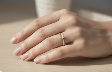 El Brillo Eterno: Anillos de Compromiso en Oro Amarillo con Diamantes de Joyería Marga Mira